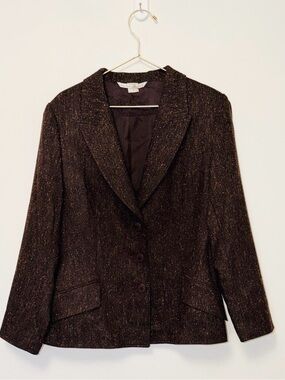Ladies Tweed Power Blazer Brown High Quality in Beautiful Condition 🔥